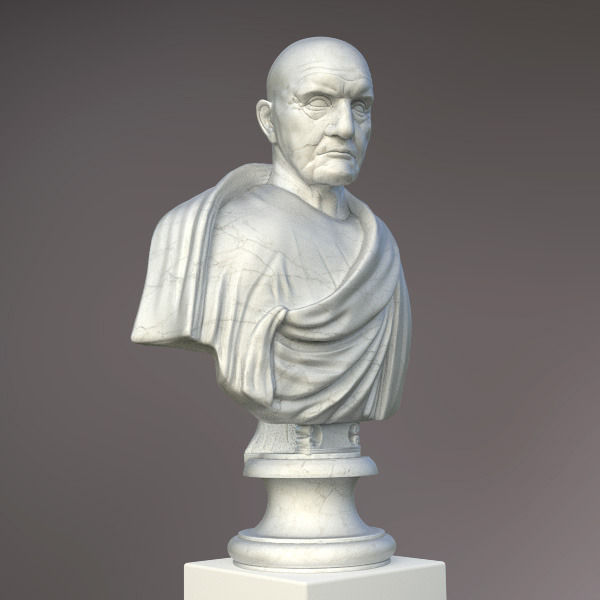 Bust of Roman Empire Consul 3D model_6