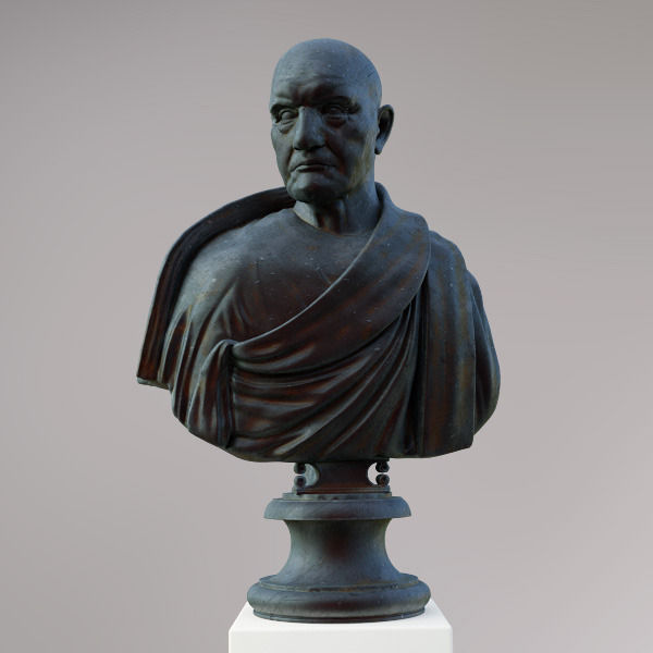 Bust of Roman Empire Consul 3D model_8