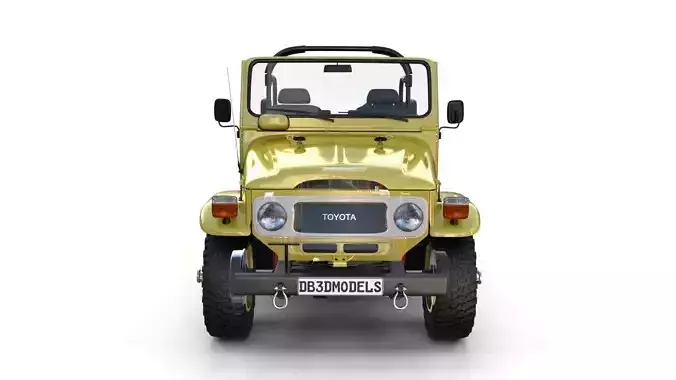 Toyota Land Cruiser FJ 40 Top Down with Chassis and Interior