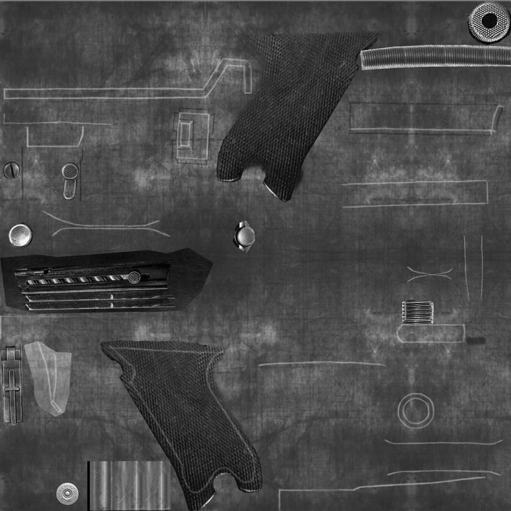 Luger ww2 Low-poly 3D model_16