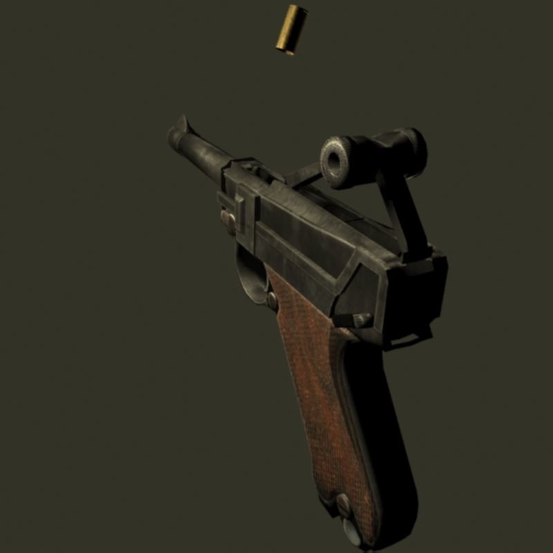 Luger ww2 Low-poly 3D model_7