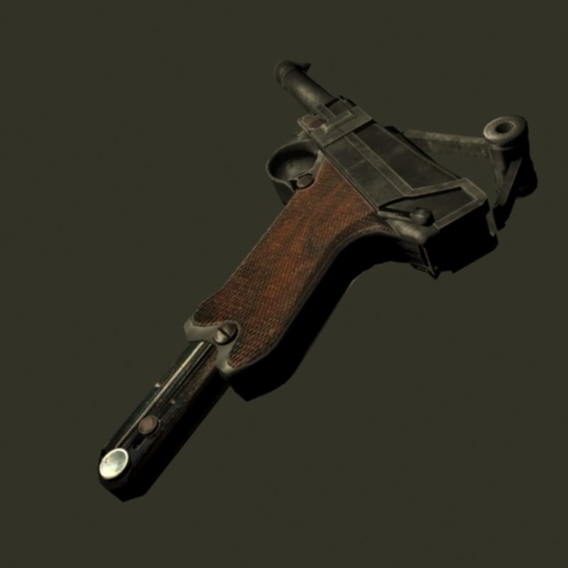 Luger ww2 Low-poly 3D model_10