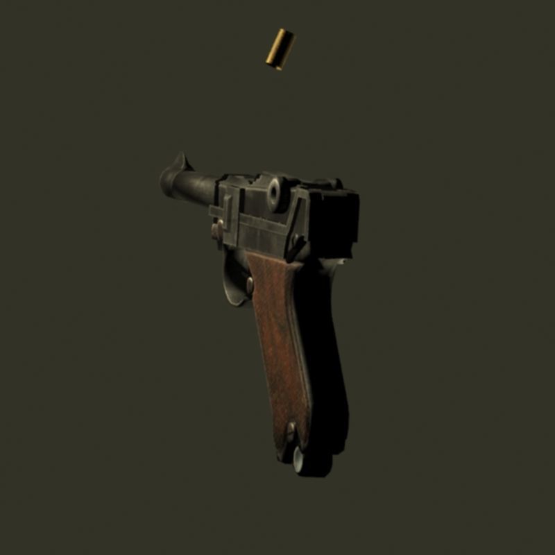 Luger ww2 Low-poly 3D model_3