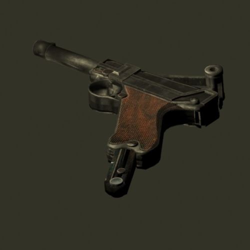 Luger ww2 Low-poly 3D model