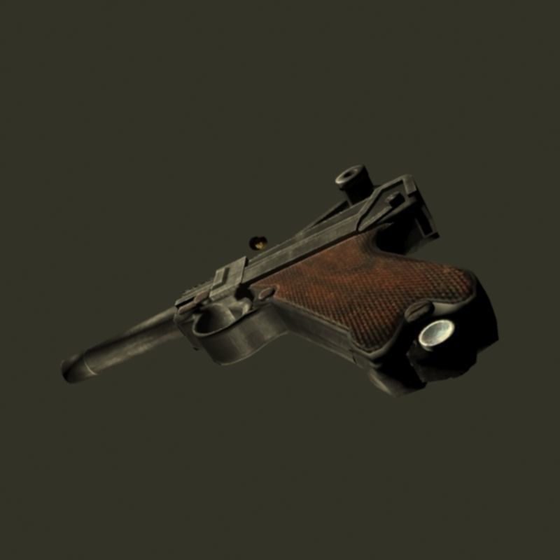 Luger ww2 Low-poly 3D model_8