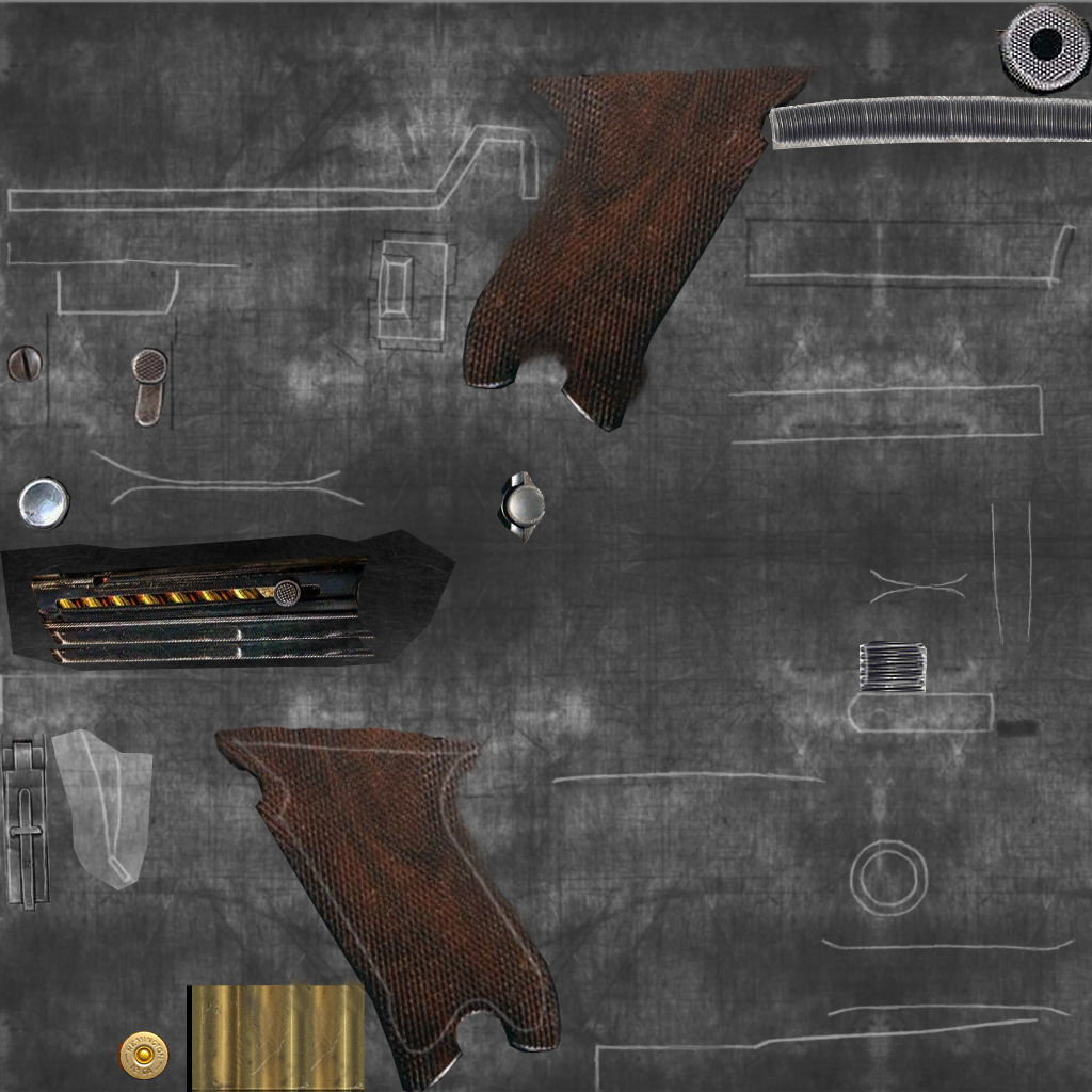 Luger ww2 Low-poly 3D model_15