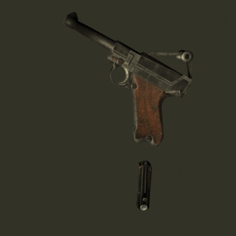 Luger ww2 Low-poly 3D model_11