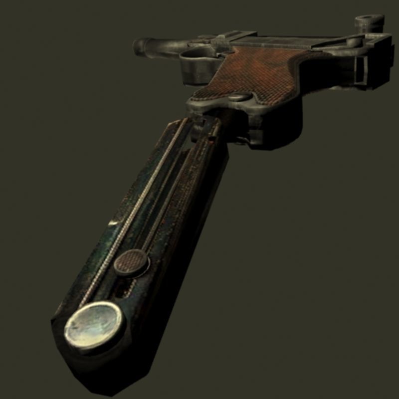 Luger ww2 Low-poly 3D model_9