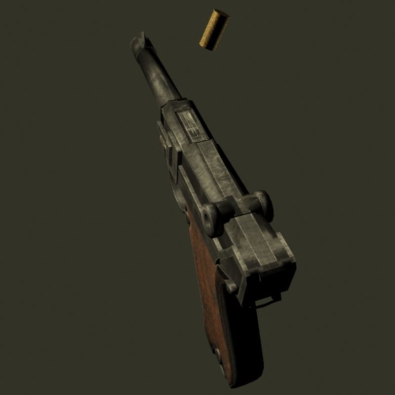 Luger ww2 Low-poly 3D model_6