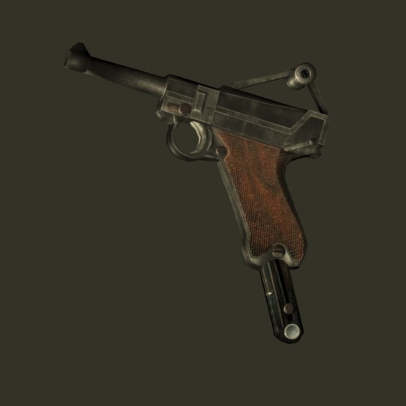 Luger ww2 Low-poly 3D model_5