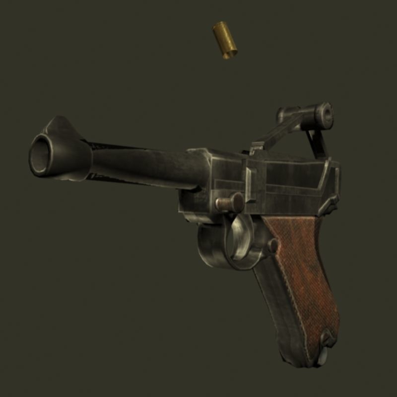 Luger ww2 Low-poly 3D model_12