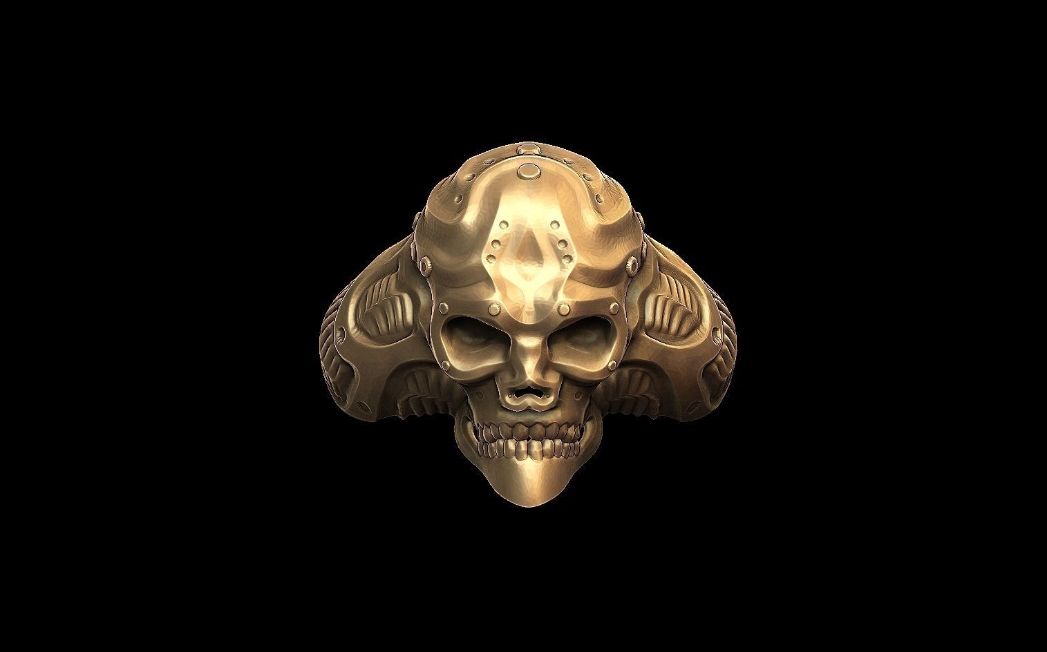 Skull ring 3D print model_5