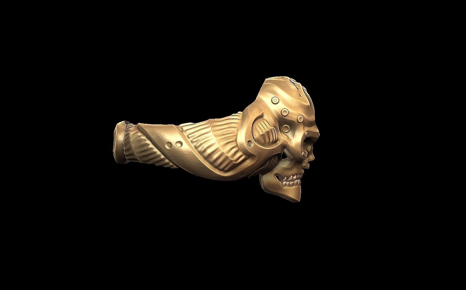 Skull ring 3D print model_3