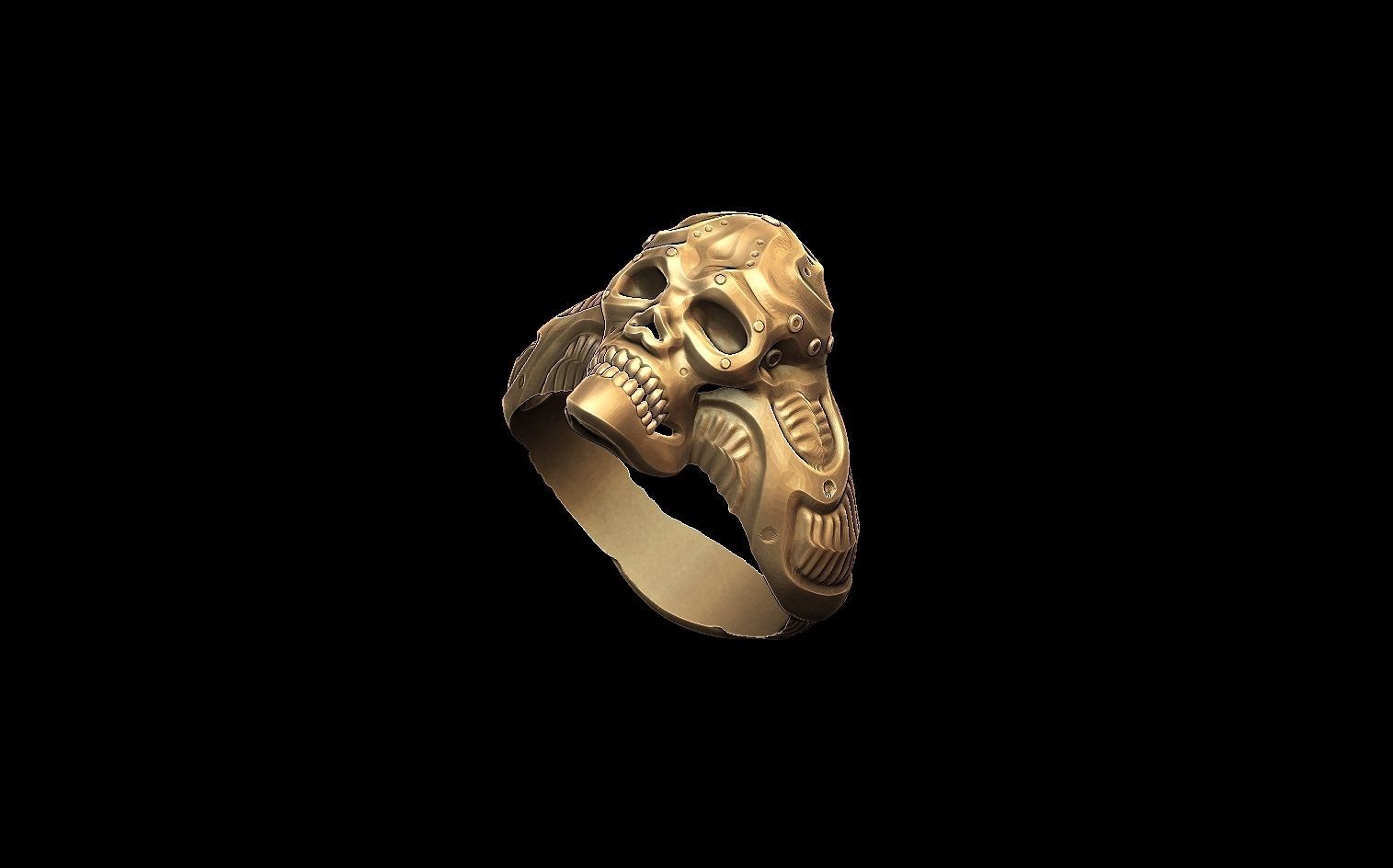 Skull ring 3D print model_1