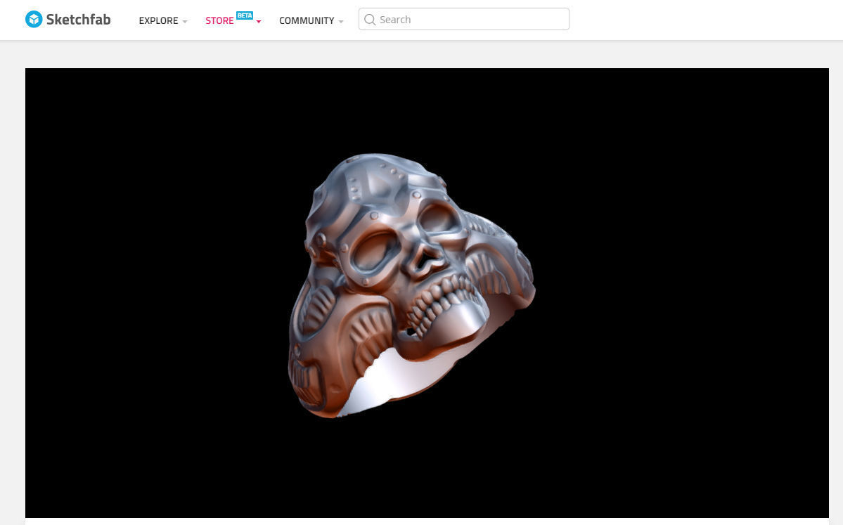 Skull ring 3D print model_10