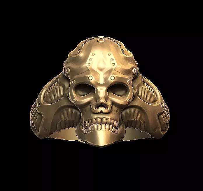 Skull ring 3D print model_0