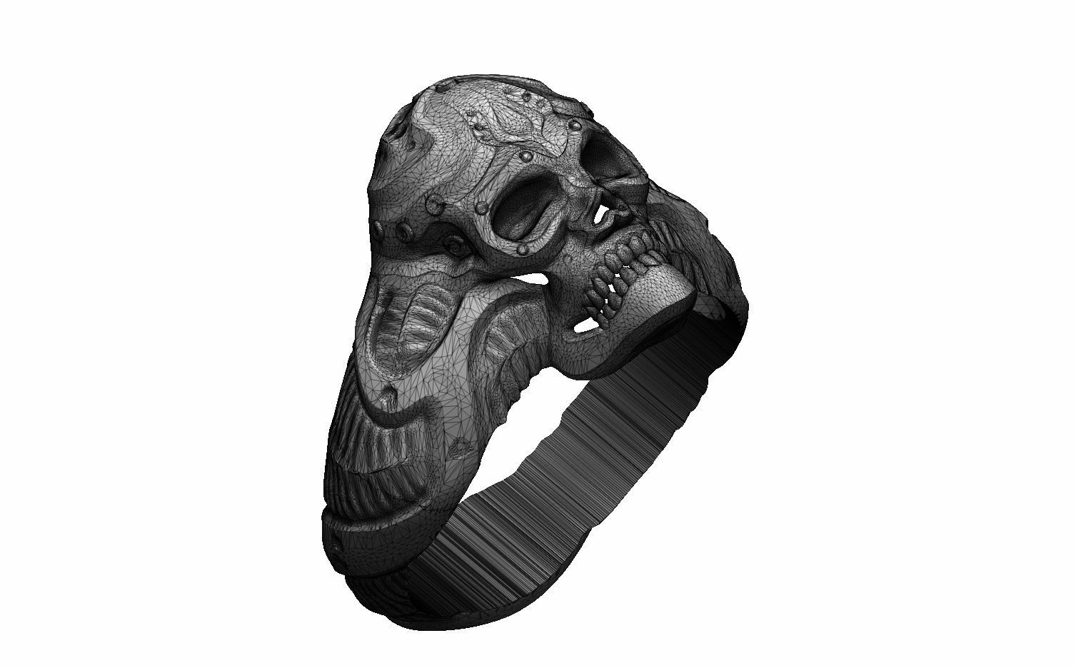 Skull ring 3D print model_9