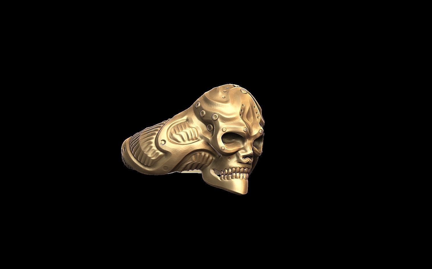 Skull ring 3D print model_2