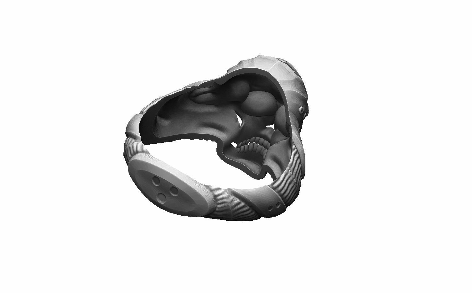 Skull ring 3D print model_8
