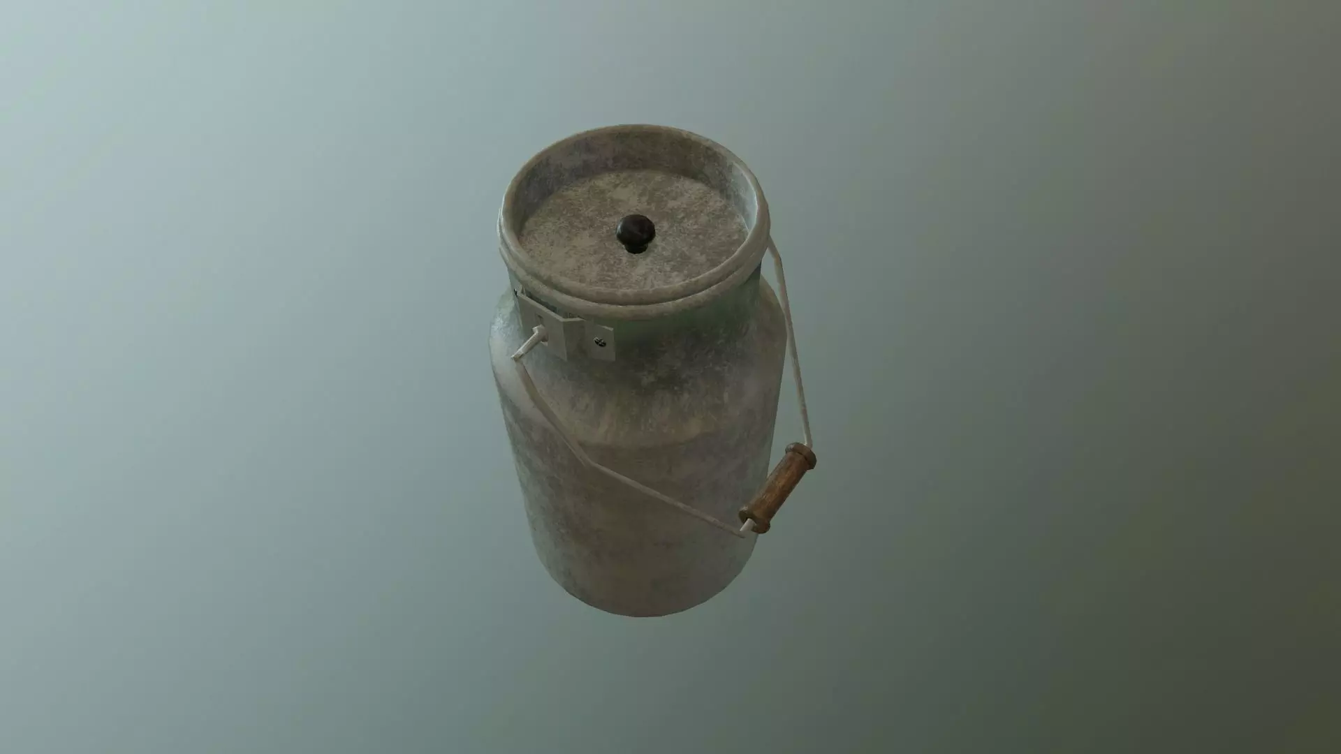 Bidon metal milk jug Low-poly 3D model_0