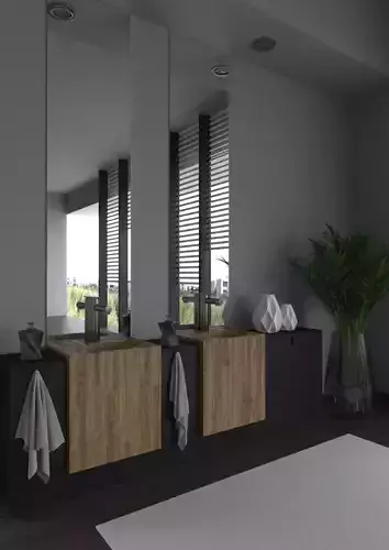 Bathroom in Cinema 4D and Corona