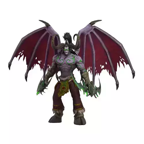 Warcraft Illidan Animated and Rigged Free low-poly 3D model