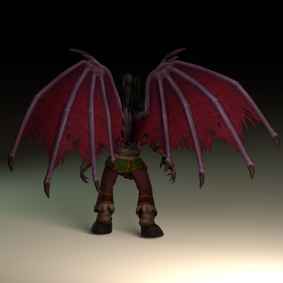 Warcraft Illidan Animated and Rigged Free low-poly 3D model_2