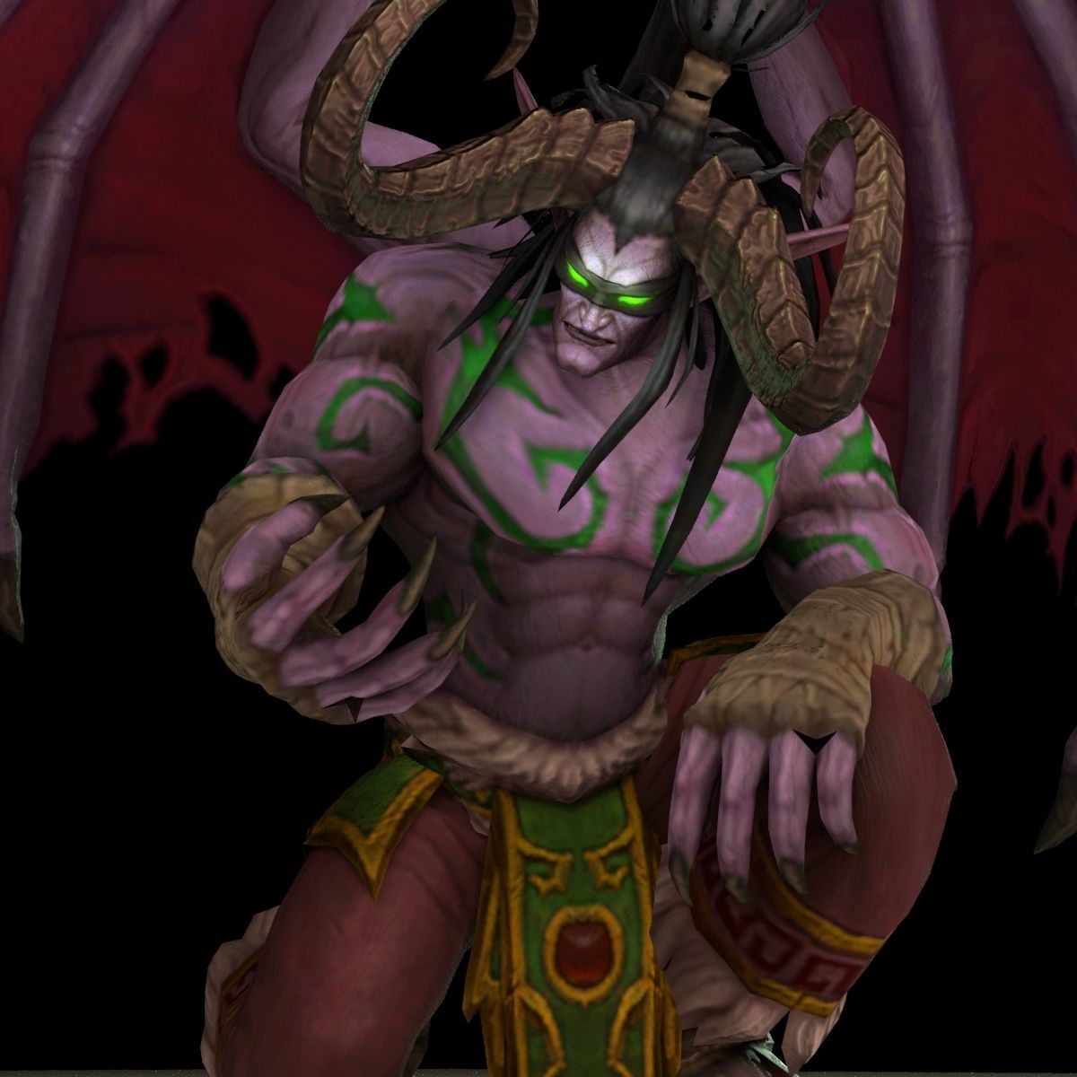 Warcraft Illidan Animated and Rigged Free low-poly 3D model_6