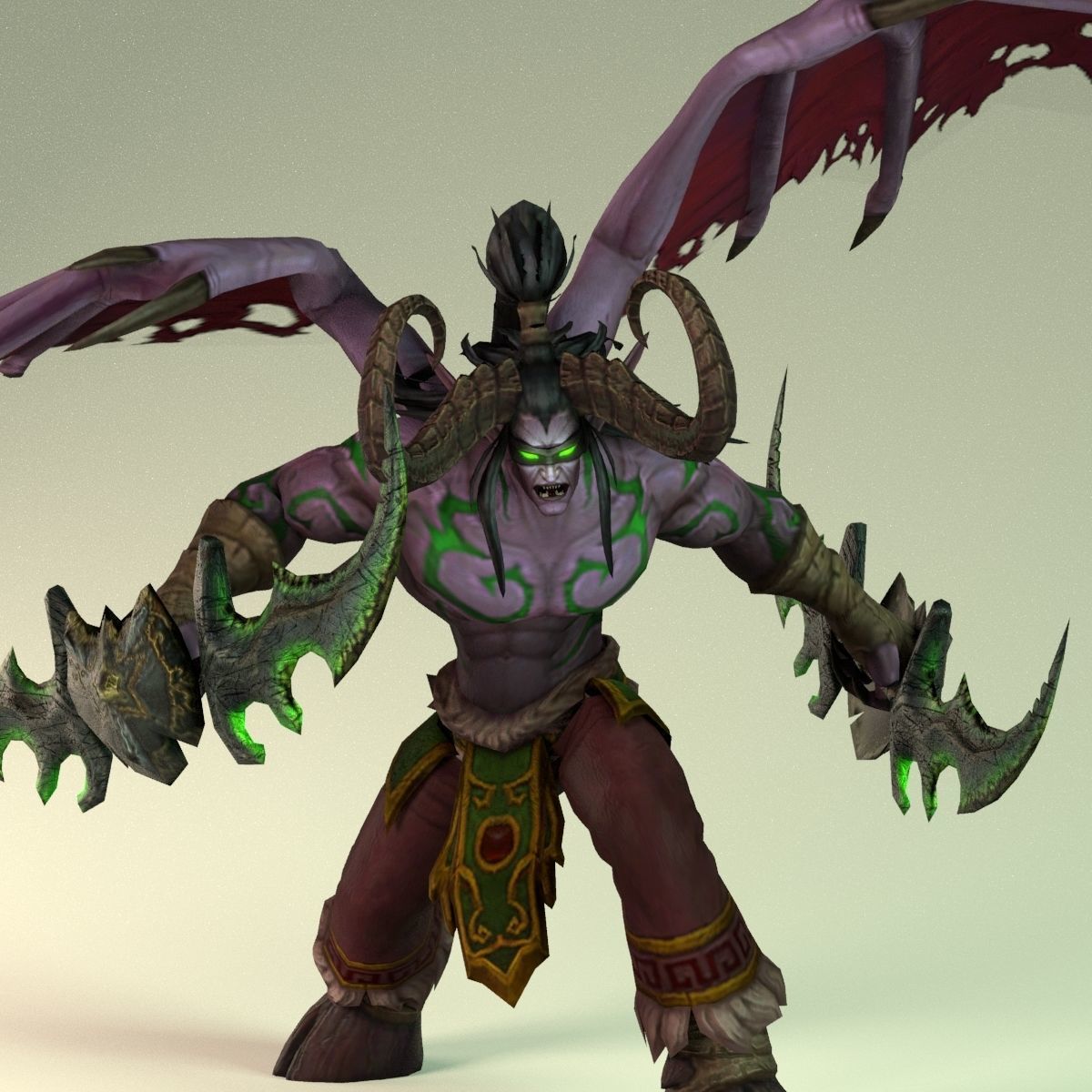 Warcraft Illidan Animated and Rigged Free low-poly 3D model_5