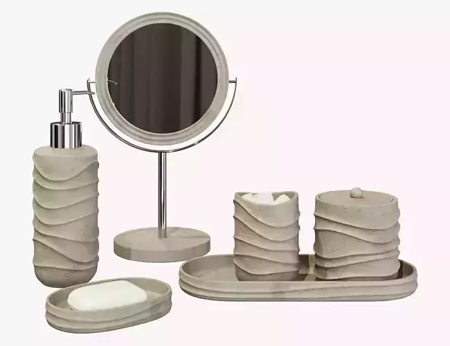 Wavy Beach Faux Sand Bath Accessories