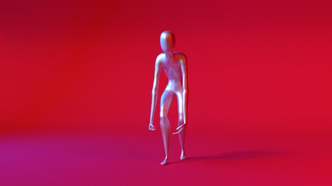 Faceless fictional character 3D model