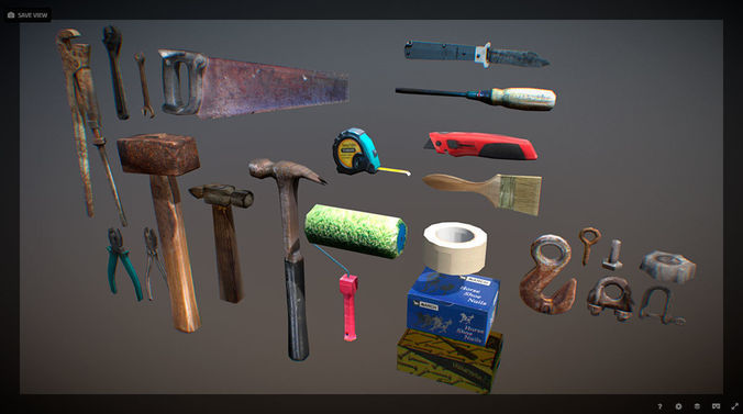 Tools instrument low poly Low-poly 3D model