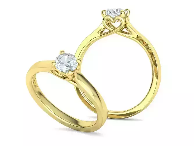 Heart Engagement ring 4 prong Half Carat Stone