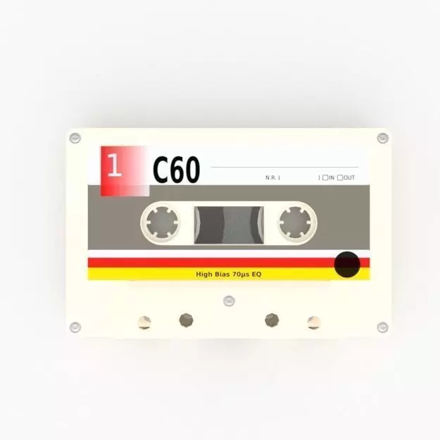 Compact cassette PBR 003 3D model_0