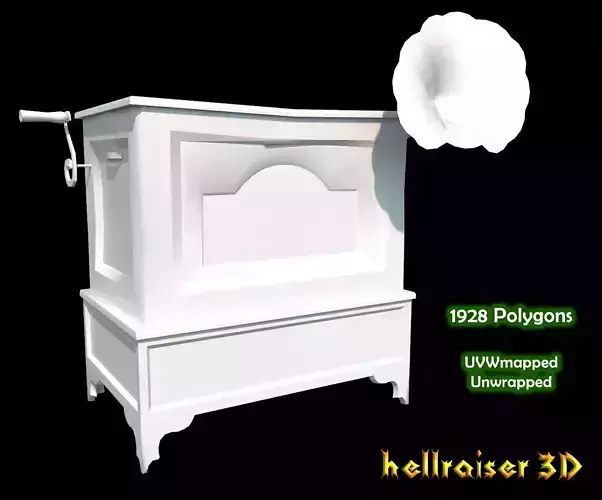 Gramophone cabinet Low-poly 3D model