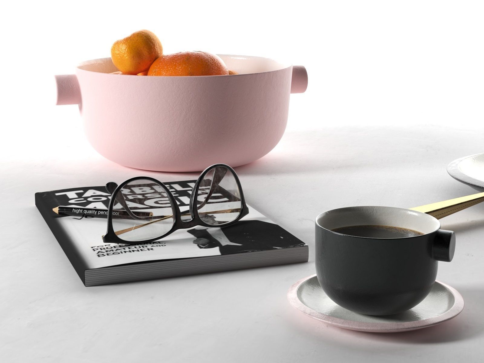 Bowls Cups Book and Clip Spoon Scoop 3D model_1