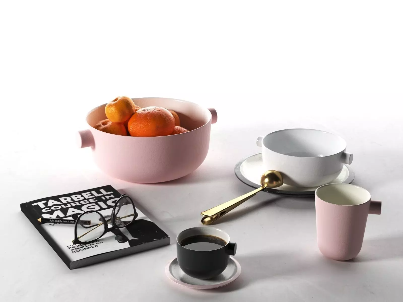 Bowls Cups Book and Clip Spoon Scoop 3D model_0