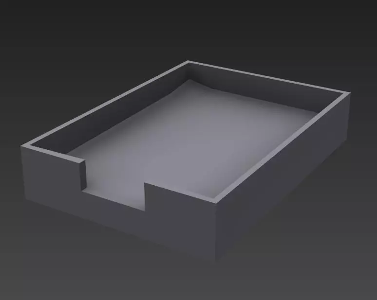 Office Paper Tray Low-poly 3D model_0