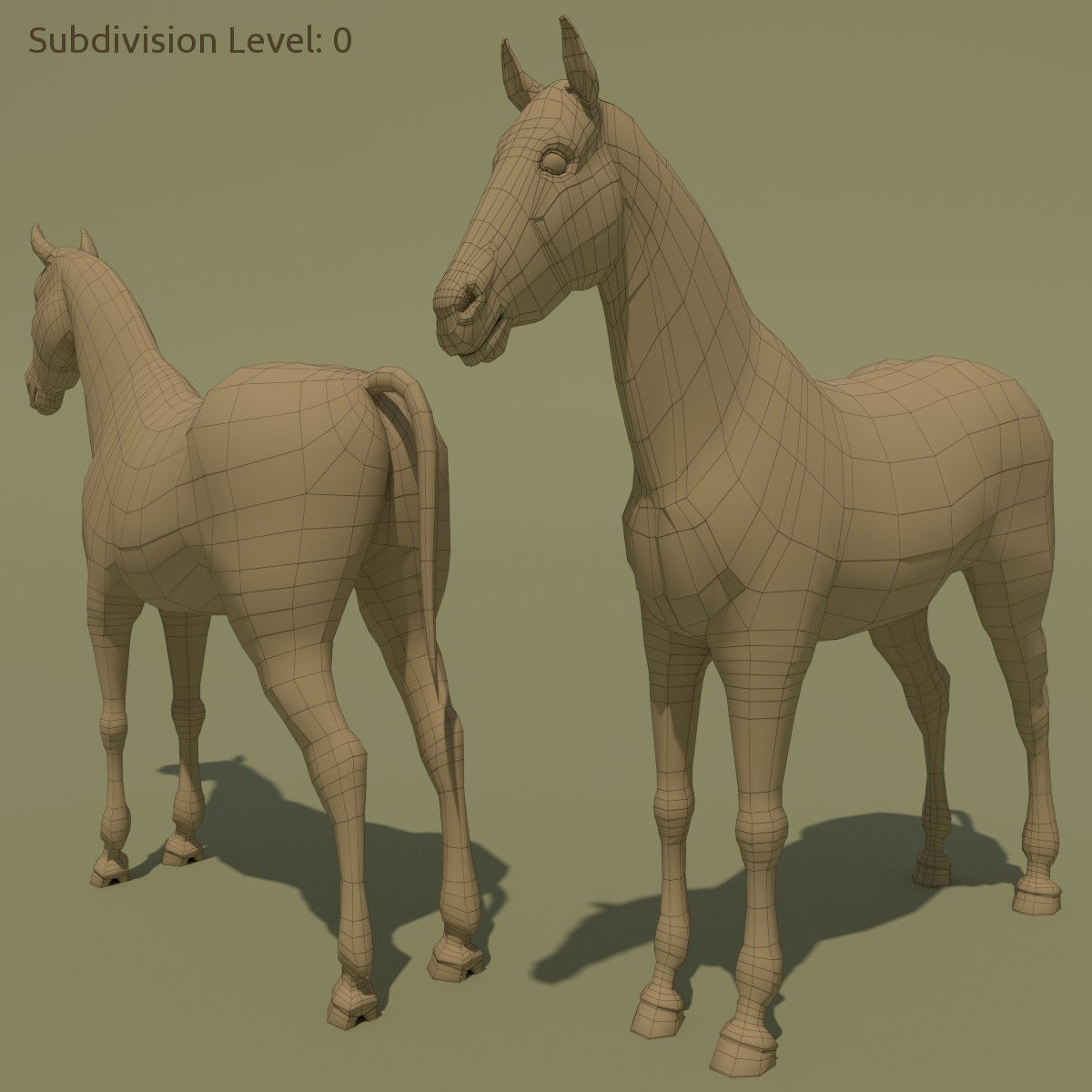 Animated Horse 10 colours 3D model_24