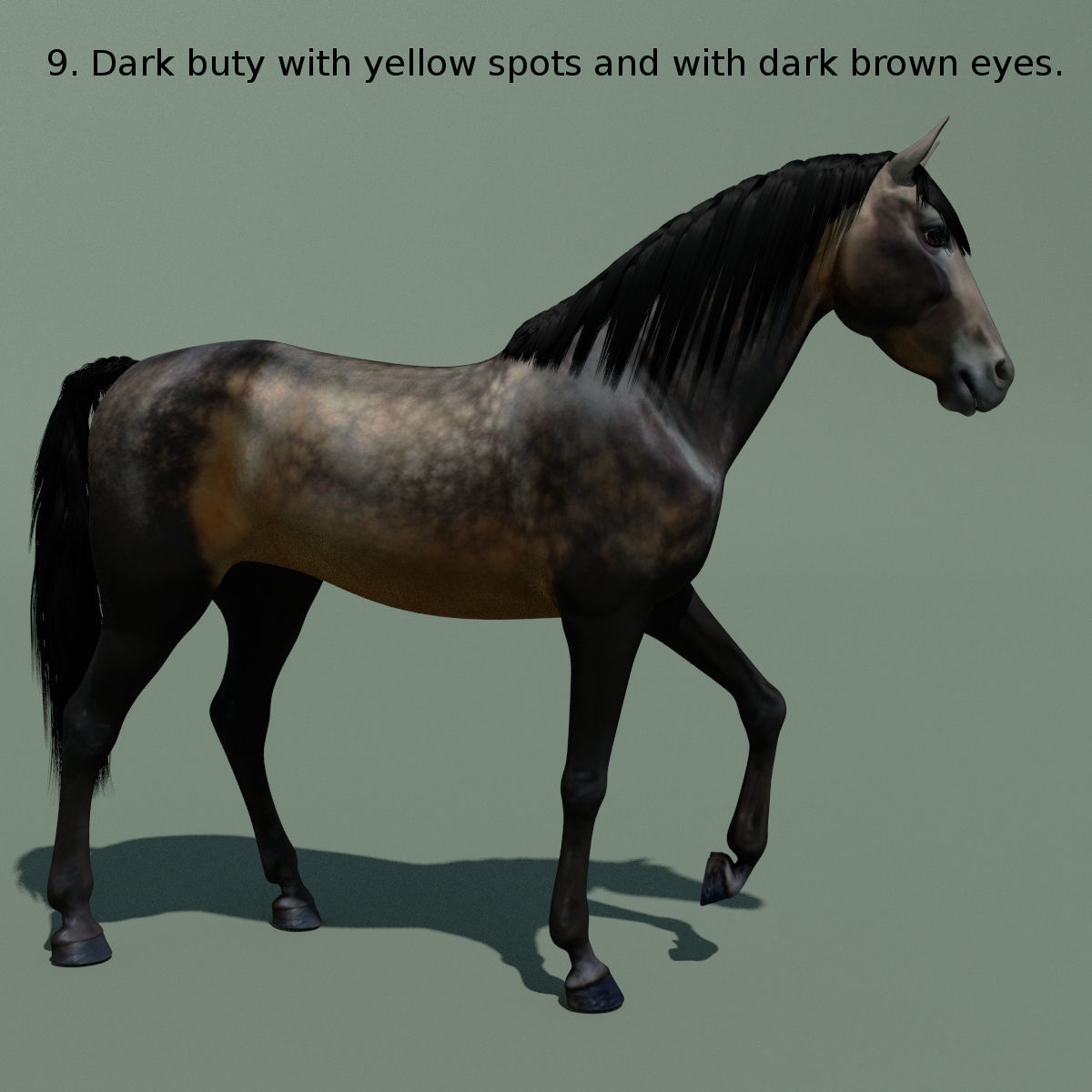 Animated Horse 10 colours 3D model_19