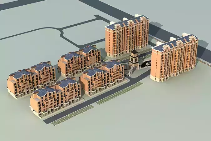 Architecture residential building with solar panels