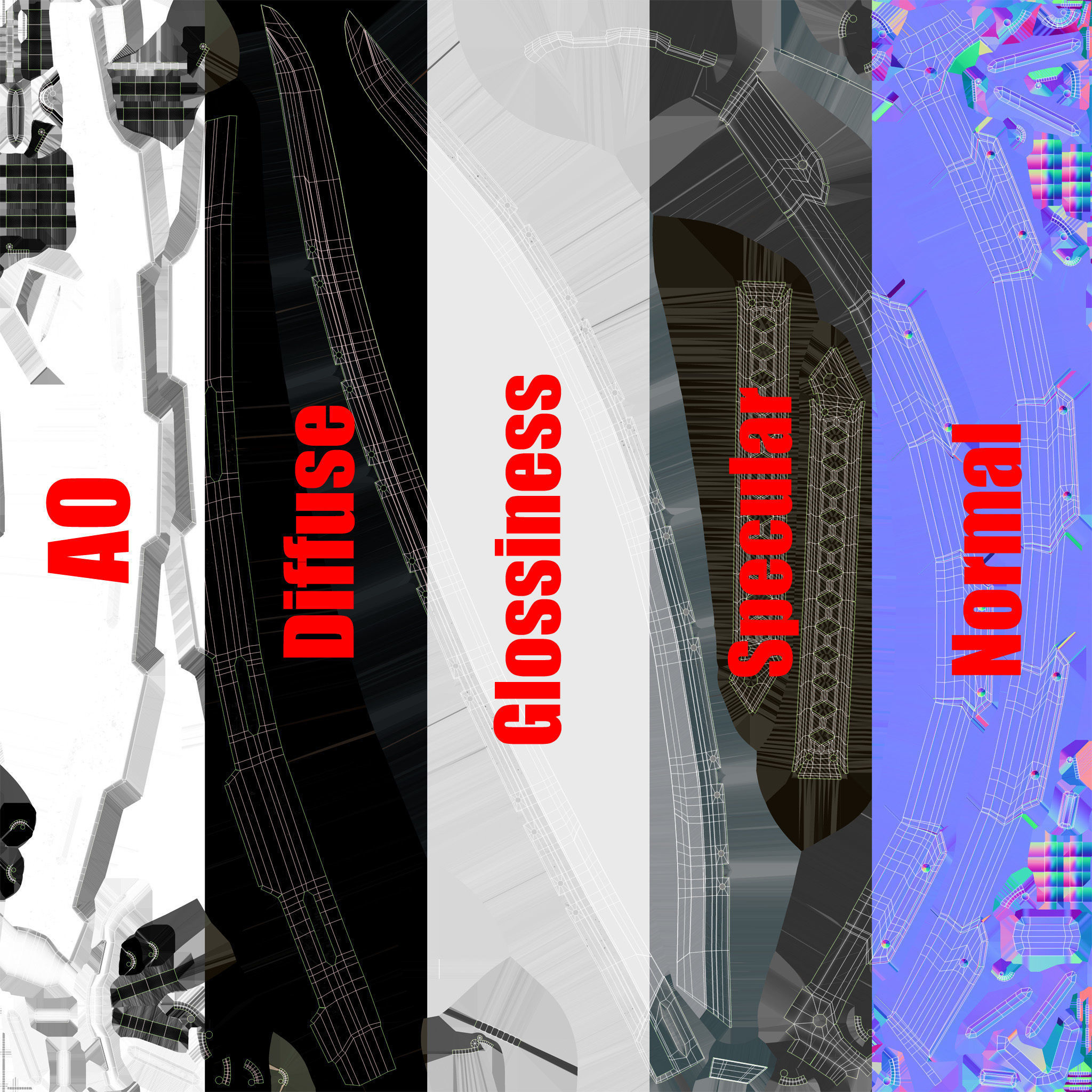 Sci-Fi katana sword PBR Low-poly 3D model_12