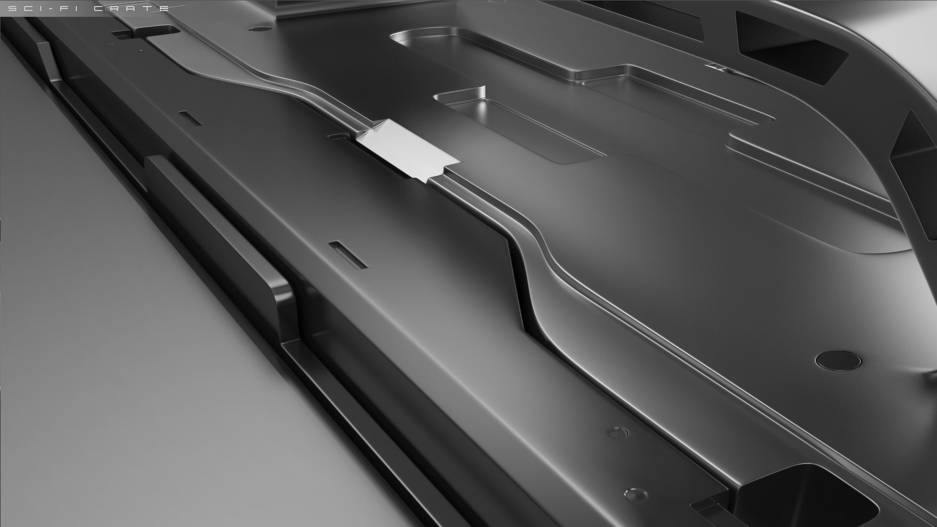 sci-fi crate 3D model_2