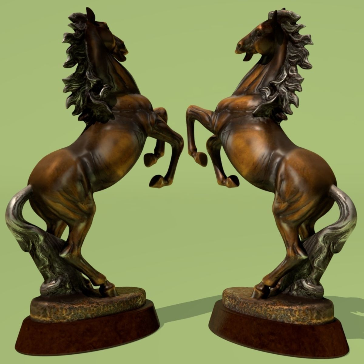 Horse Statuette 2B 3D model_2