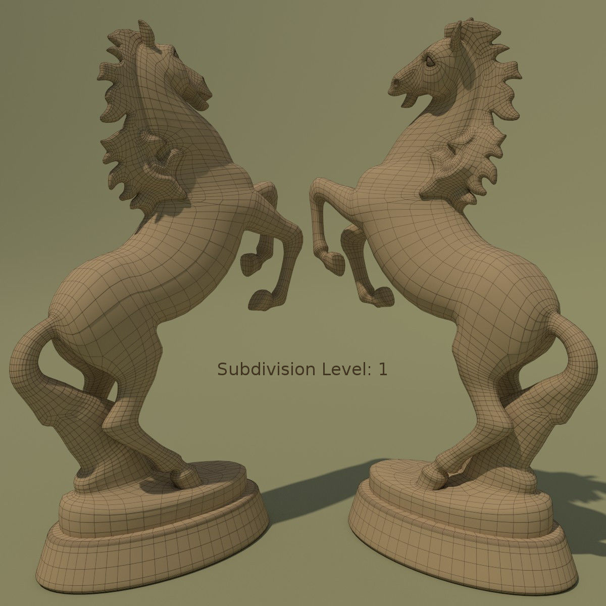 Horse Statuette 2B 3D model_7