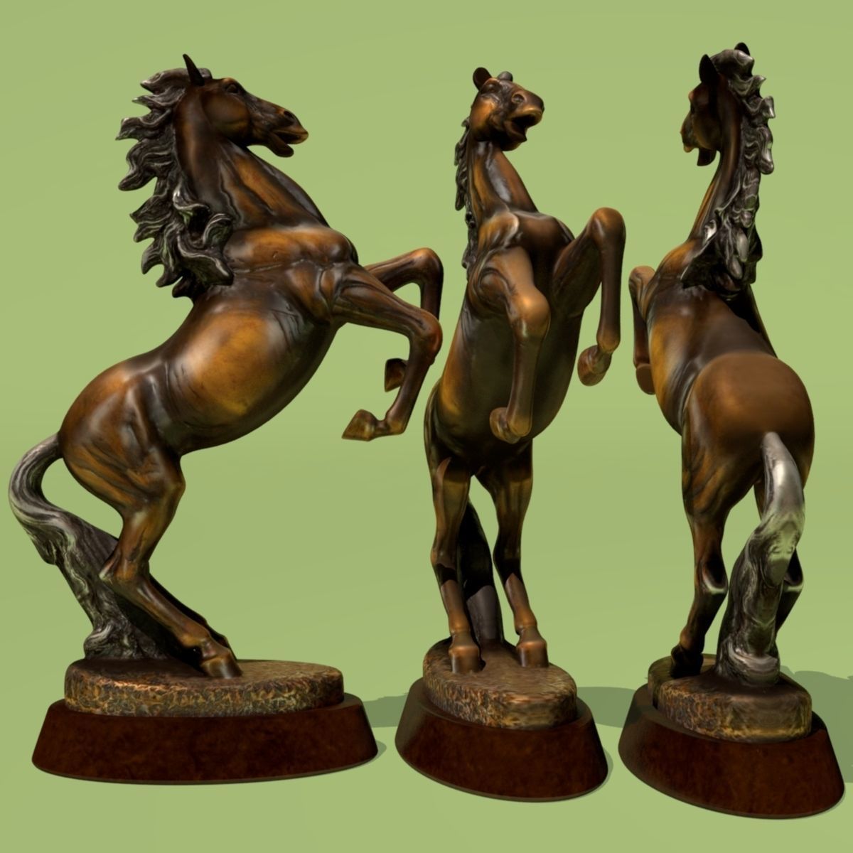 Horse Statuette 2B 3D model_3