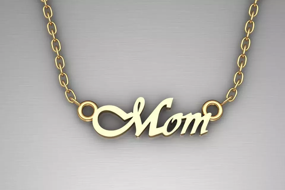 mom pendant 3D print model_0