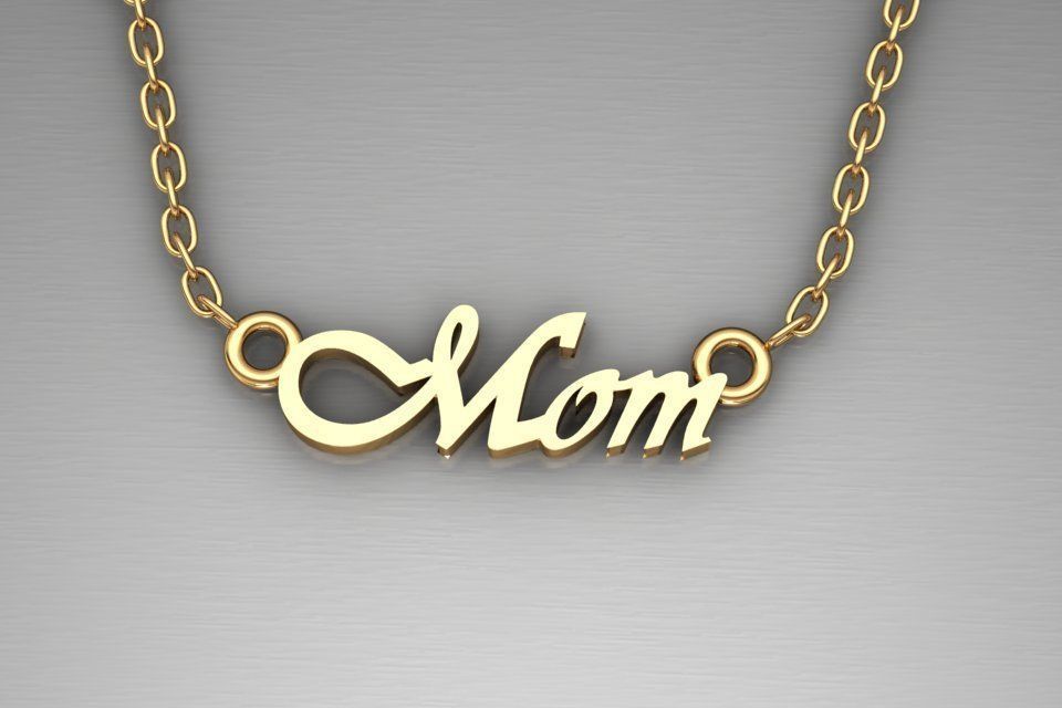 mom pendant 3D print model_1
