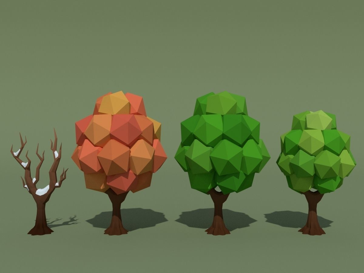 LowPoly Forest Pack Low-poly 3D model_11
