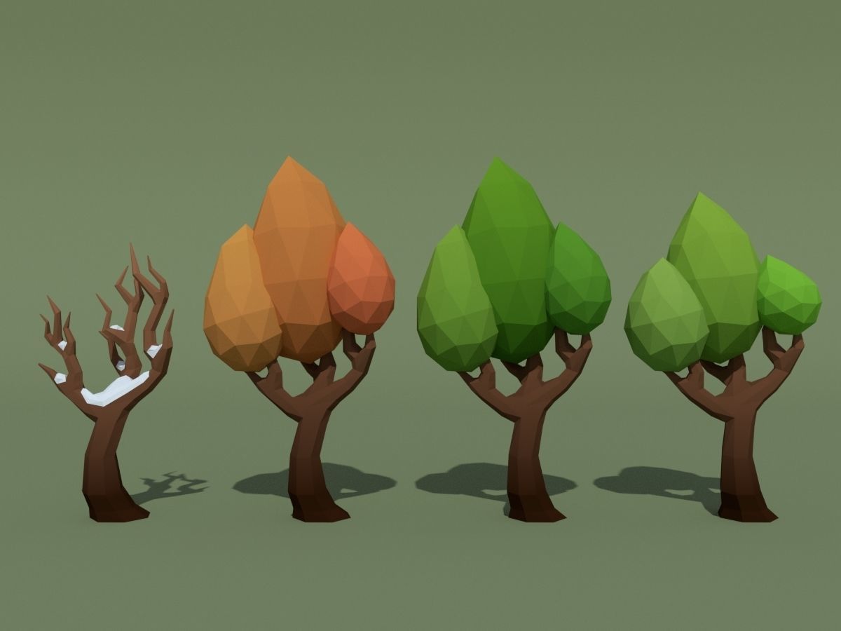 LowPoly Forest Pack Low-poly 3D model_8